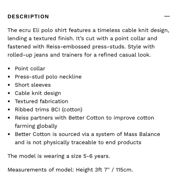 REISS Kids Eli Ecru White Cableknit Polo Shirt
Youth Size 8-9Y - Picture 7 of 7